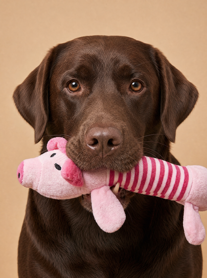Pink Piggy Stripe Plush Toy
