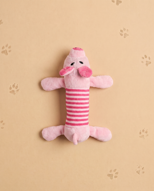 Pink Piggy Stripe Plush Toy