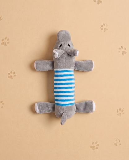 Gray Pup Stripe Plush Toy