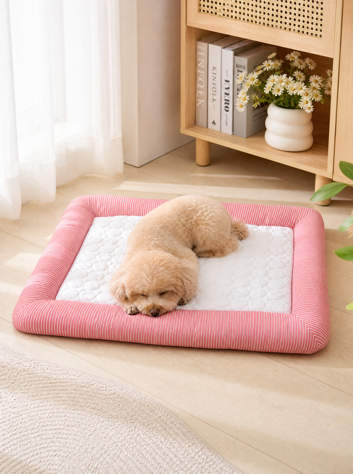 Blush Stripe Puppy Lounger